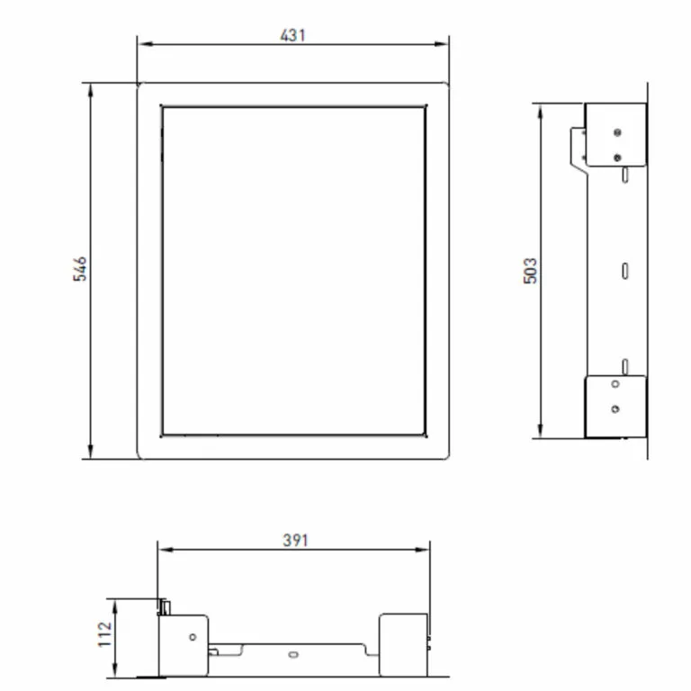 BeefEater Stainless Steel Single Door Dimensions