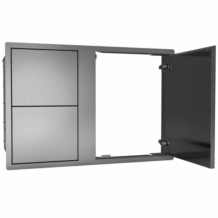 BeefEater Stainless Steel Single Door and Double Drawer - Single Door Open