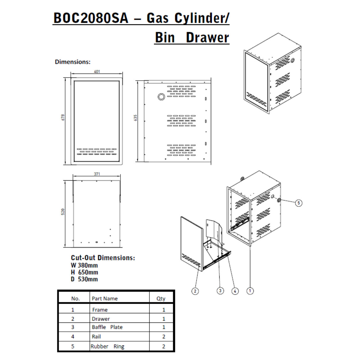 BeefEater Gas Tank Drawer
