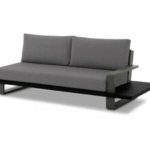 Fitz Roy Right Configuration Lounge Sofa with Lava Black Frame and Mist Grey Cushions