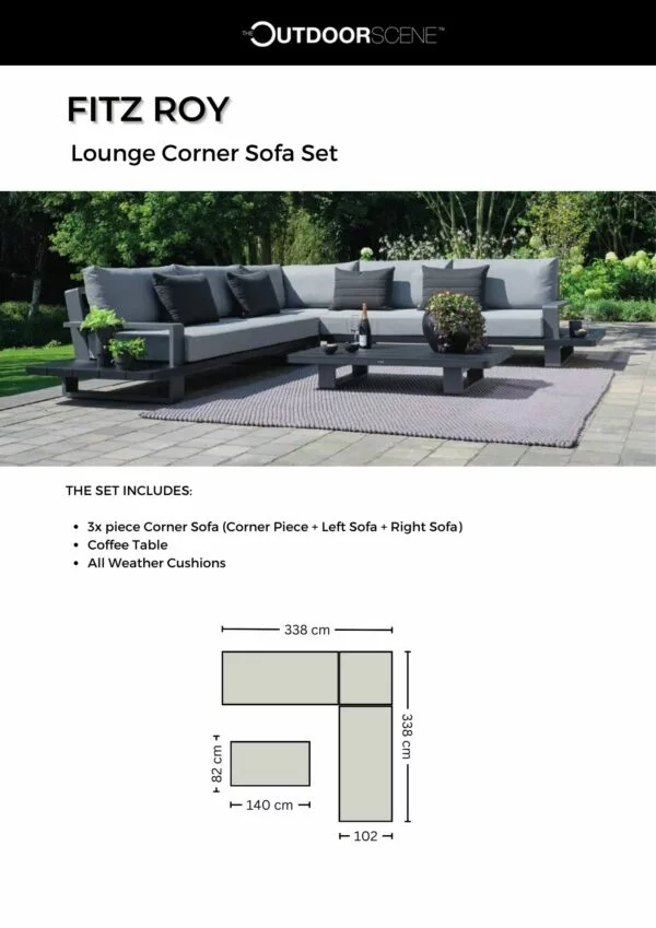 Fitz Roy Corner Lounge Sofa Set