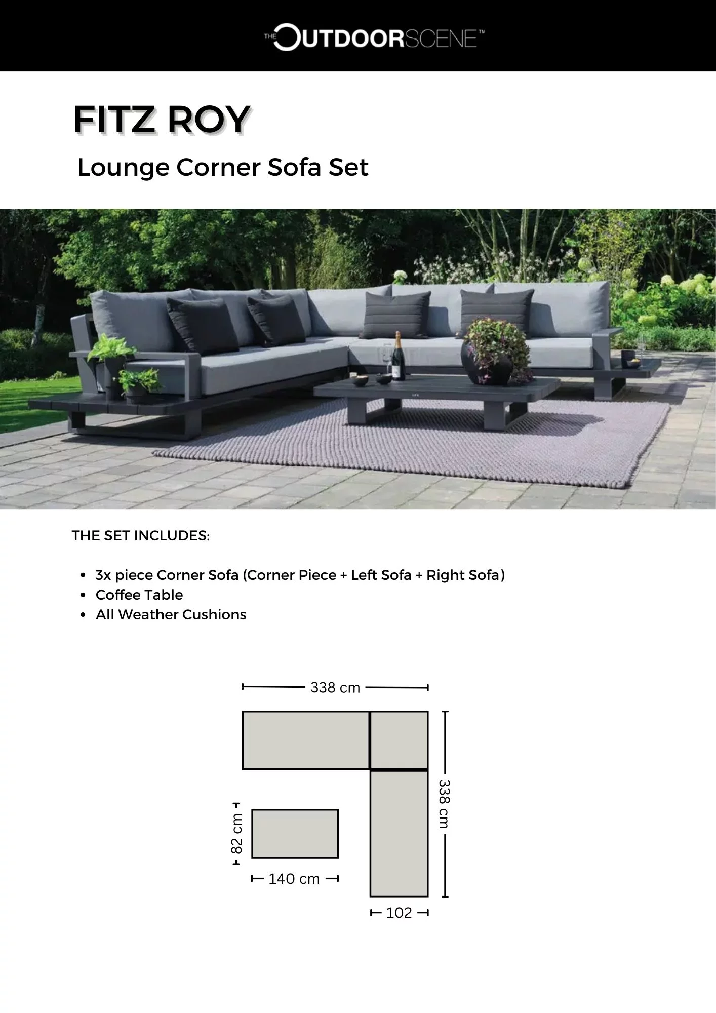 Fitz Roy Corner Lounge Sofa Set