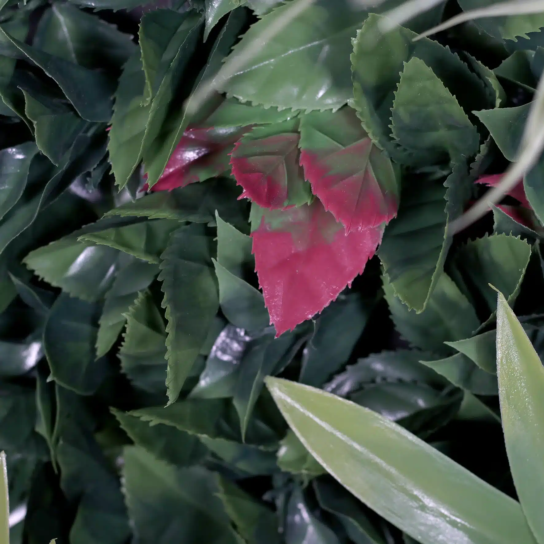 UV-Protected Green Mix Leaves Wall Mat – 50x50cm Artificial Hedge Panel