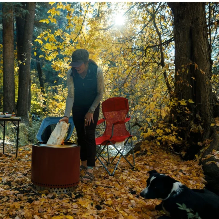 Solo Stove outdoor scene bonfire firepit smokeless deep olive for sale in Dublin Ireland, wood firepit