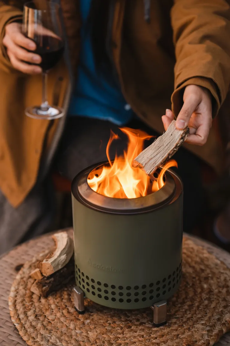 outdoor.ie-Solo stove Mesa XL tabletop firepit Deep olive lifestyle for sale in Dublin, Ireland