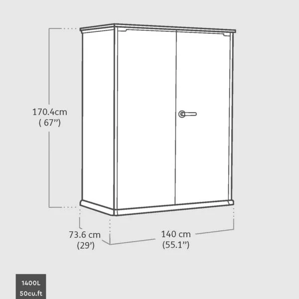 High Store Outdoor Storage Shed- Venetian Grey