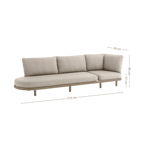 Cloud Straight 3-Seat Open Sofa with Side Cushion