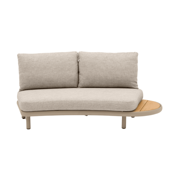 Cloud Curved Sofa Two Seat with Teak side Table – LEFT