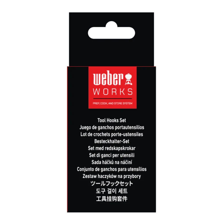 Weber Latest accessories, weber works, outdoor tool hook set only for latest BBQs front packaging