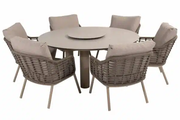 Donato 6 seat Low Dining Table with Lazy Susan