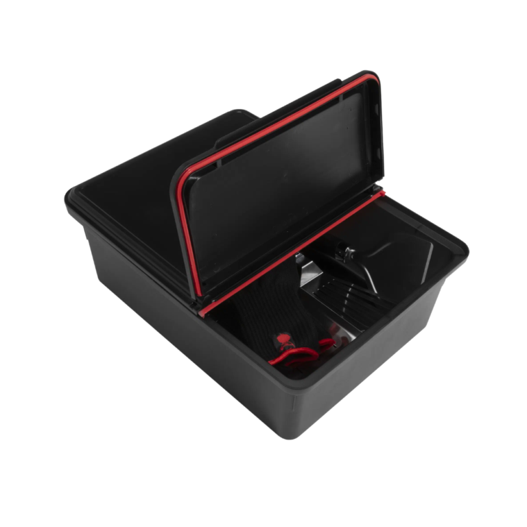 Weber Latest accessories, weber works, outdoor storage bin only for latest BBQs. Open