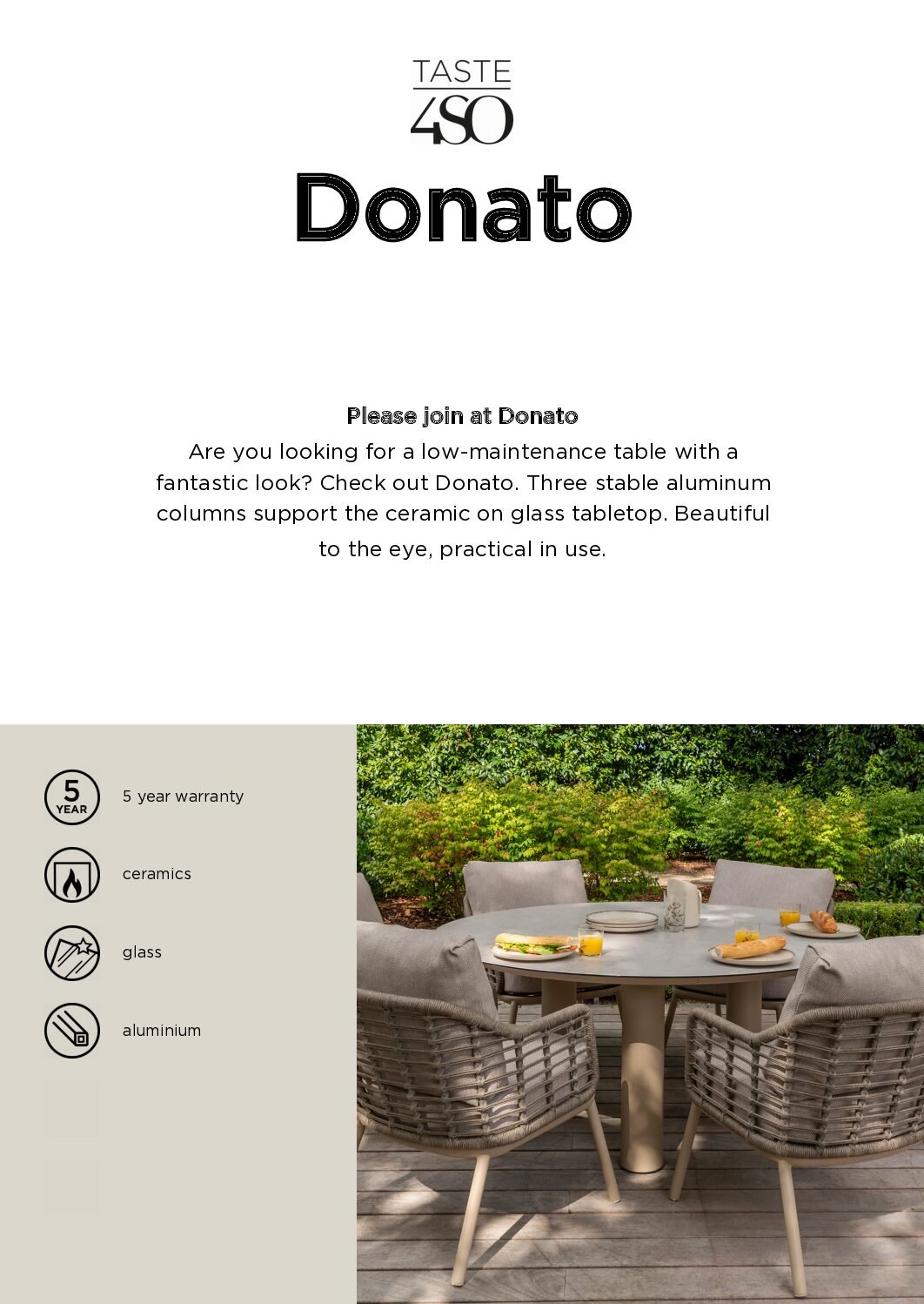 Donato 6 seat Low Dining Table with Lazy Susan