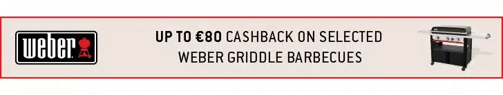 Weber Cashback offer. For limited time only.