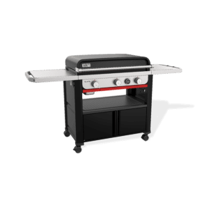 Buy All New Weber Slate 76cm premim branded, versatile gas Griddle barbecue Sale in Ireland, outdoor left shot gas BBQ