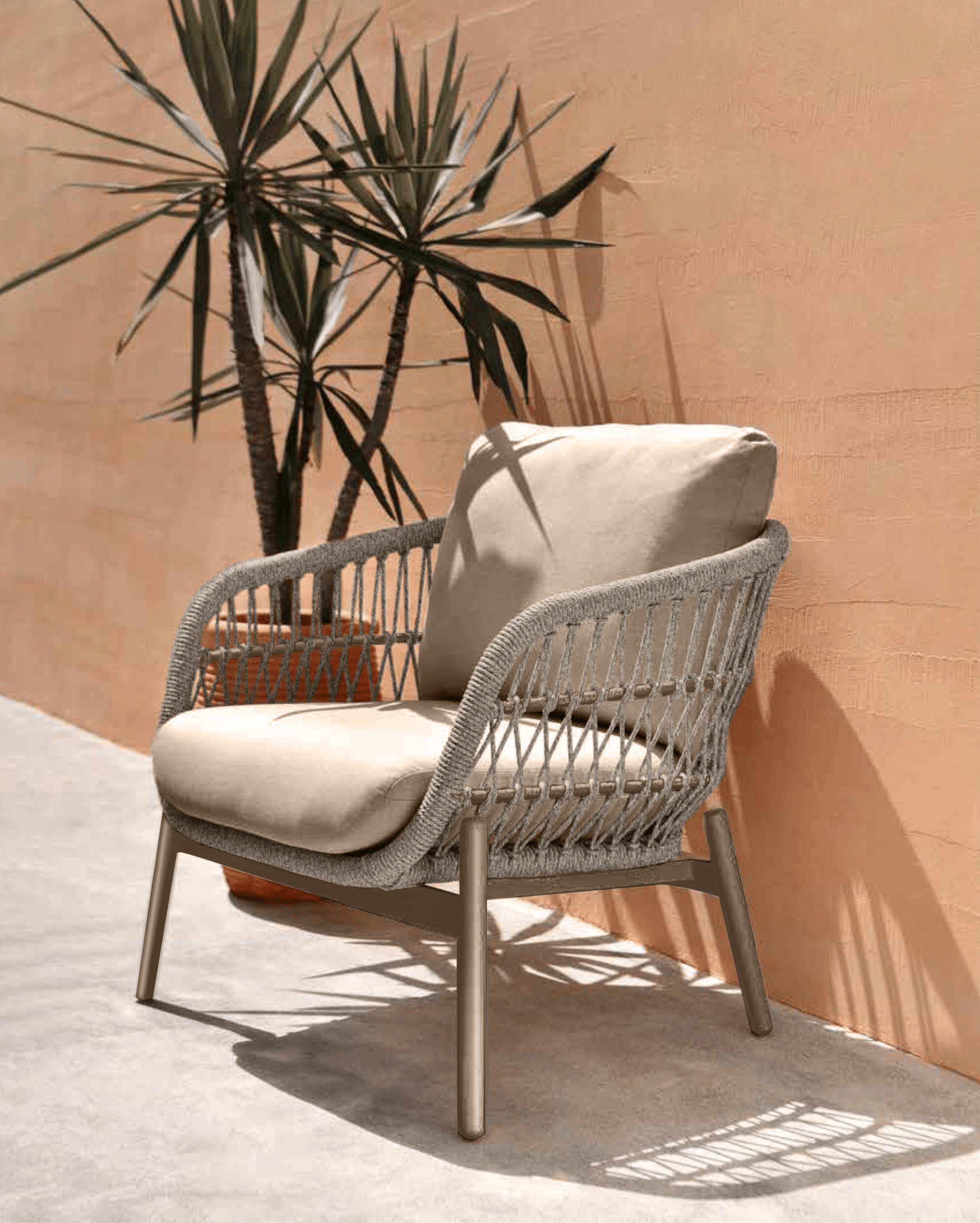 Bari Sofa Collection in Rope with Ambience Coffee Tables