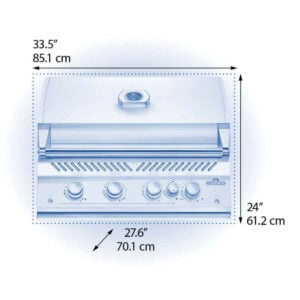 Napoleon Built In Barbecue 700 series 32 inch Black with rear burner- Built In Barbecues For Sale Dublin. Outdoor BBQ. Gas grill, outer dimension