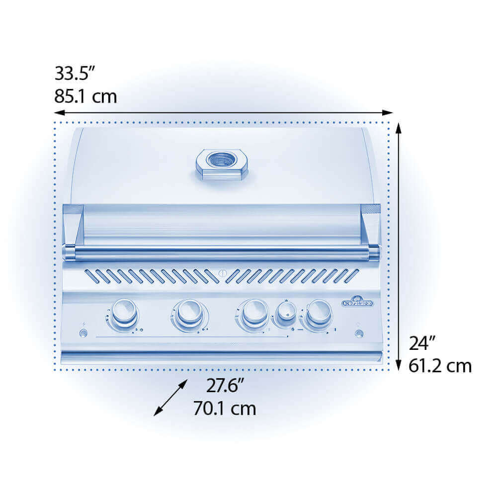 Napoleon Built-In BBQ 700 Series with rear burner | Matt Black