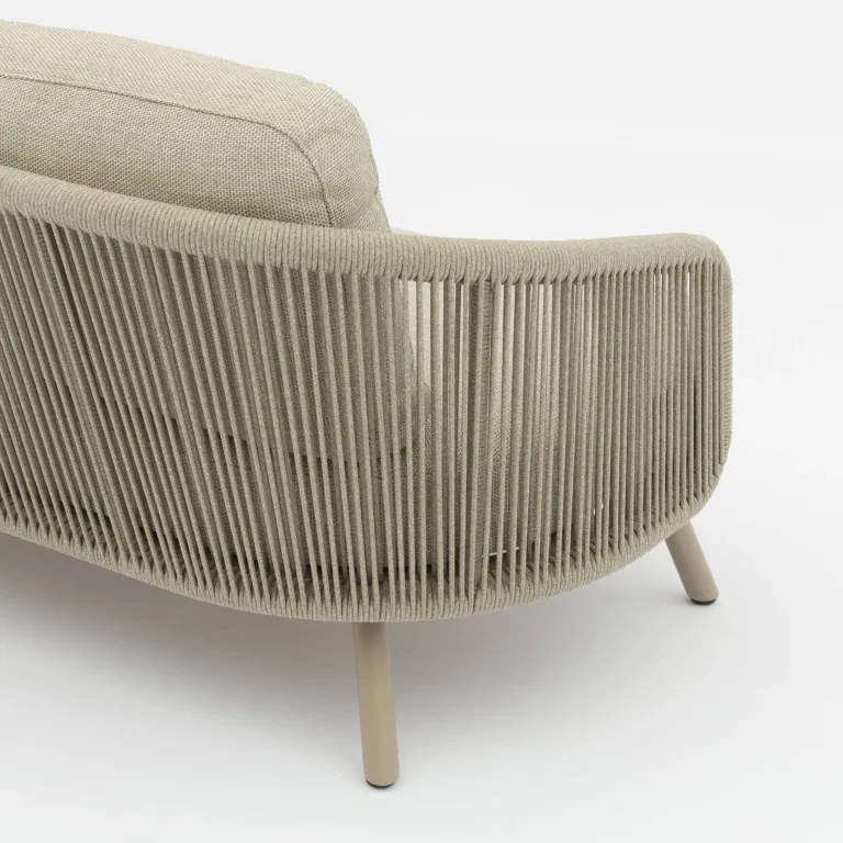 Harbour Three seater sofa, all weather outdoor furniture for sale in Dublin. On display in our showroom. Rope design back