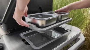 Side tray for All New Weber Genesis E 325W gas grill branded BBQ, versatile gas barbecue Sale in Ireland, outdoor BBQ Weber on sale 2025