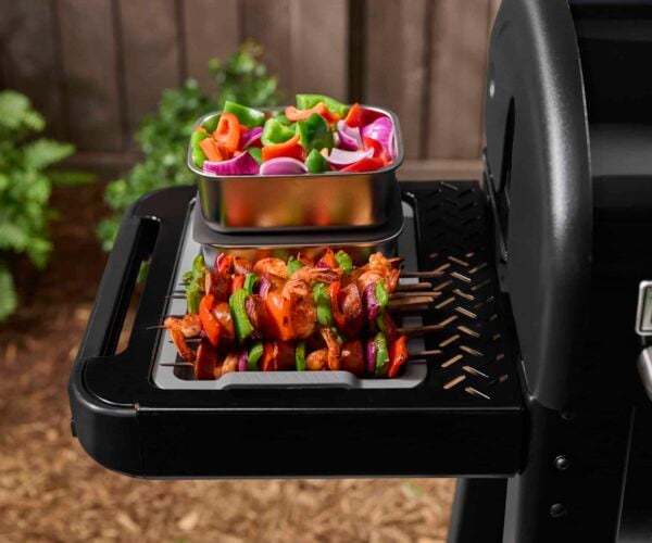 3400220 Weber works Serving kit gas grill accessory lifestyle side shelf