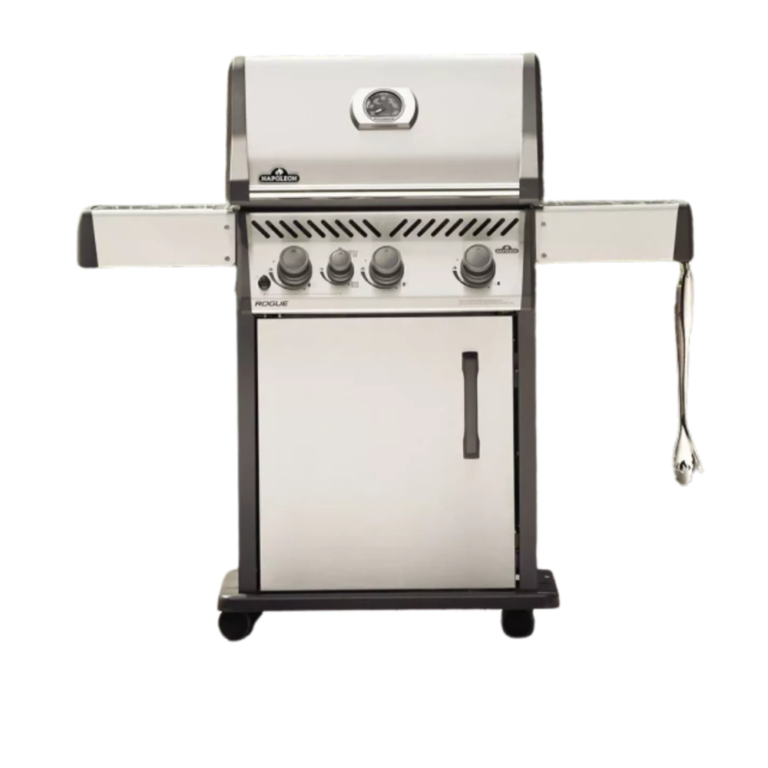 Napoleon Rogue 3 burner XT 425 Stainless steel gas grill with infrared side burner, BBQ for sale, Outdoor Barbecue Ireland from Best garden center in Ireland
