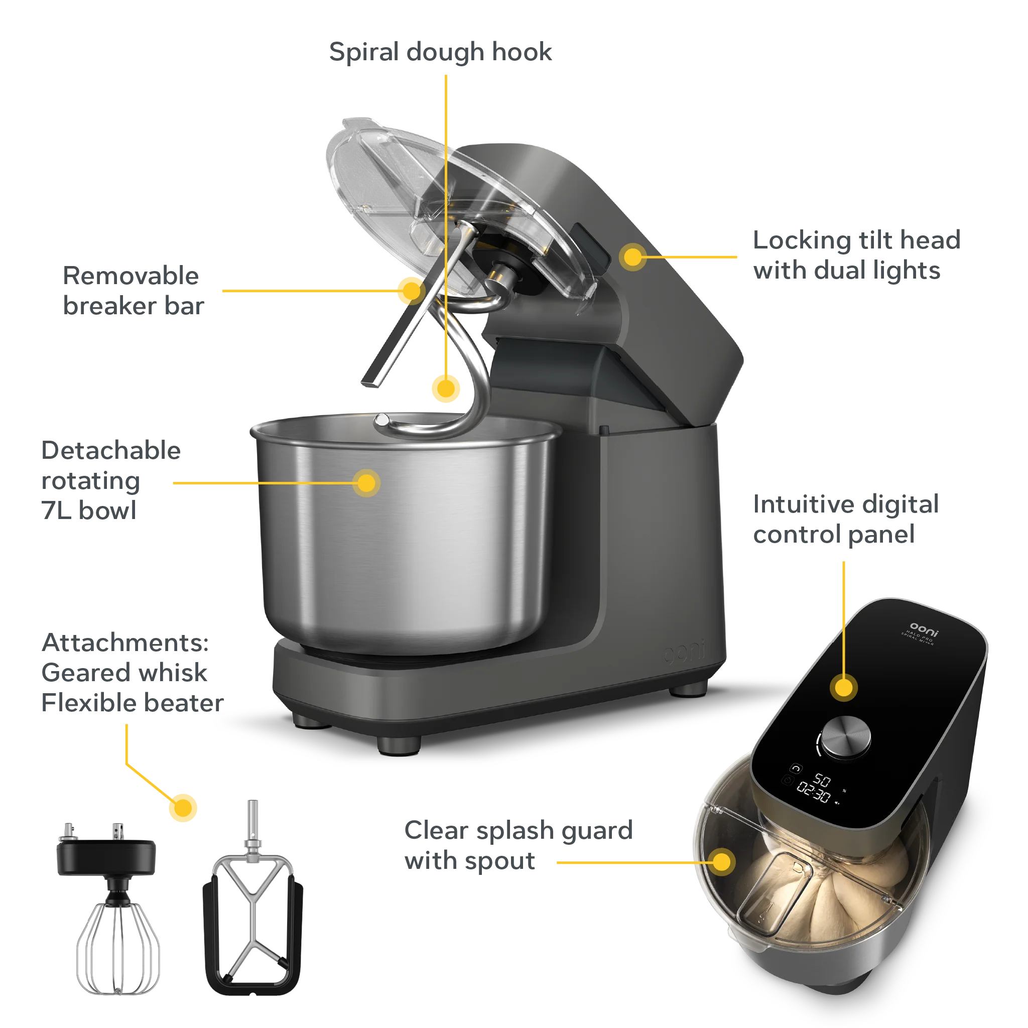 Ooni Halo Pro Spiral Dough Mixer