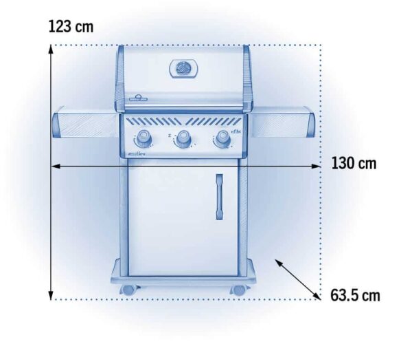 RXT425SIBPSS-1-Napoleon Rogue XT 425 propane Gas grill dimension