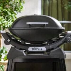 Weber backyard patio gas Gas BBQ Ireland closeup lifestyle Q2200 N for sale from The Outdoor Scene