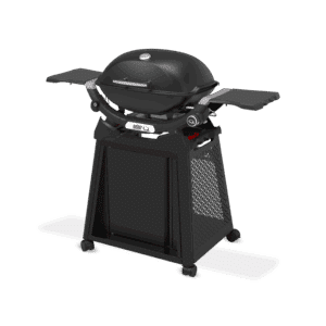 Weber Gas BBQ side view Ireland Latest launch 2025 Q2200 N with side table and permanent cart for sale from The Outdoor Scene
