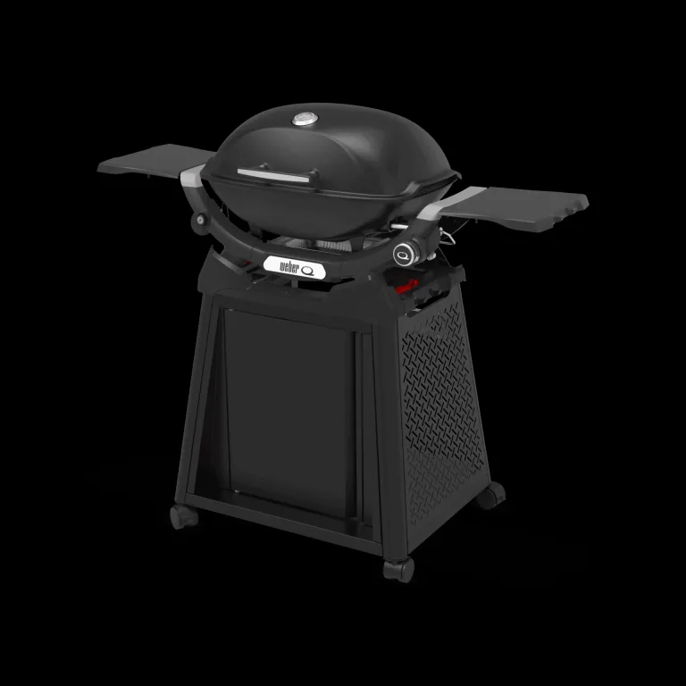 Weber Gas BBQ side view Ireland Latest launch 2025 Q2200 N with side table and permanent cart for sale from The Outdoor Scene
