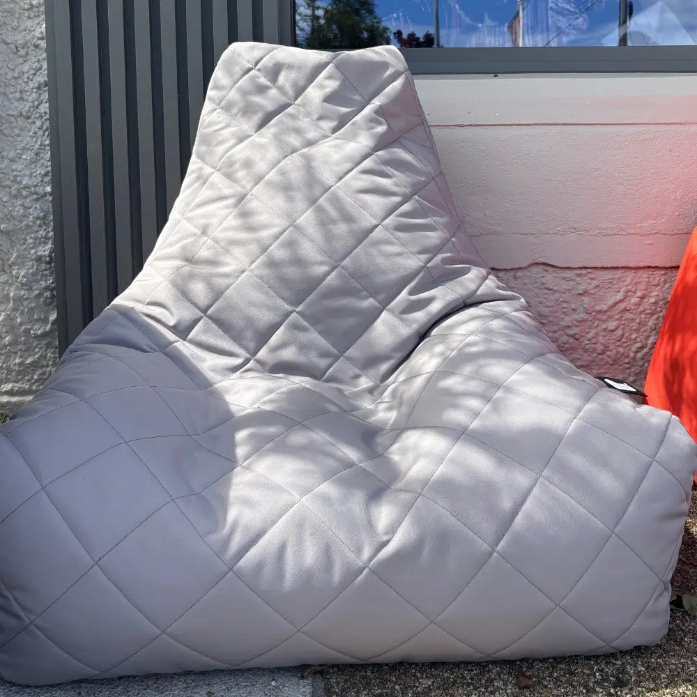Quilted Outdoor Bean Bag | Silver Grey | Extreme Lounging