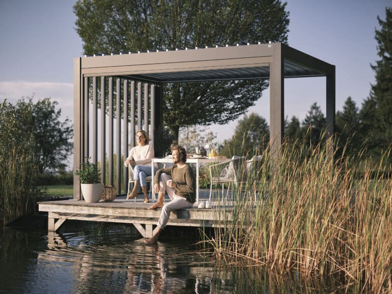 Biohort Pergola 4m x 3m from outdoor scene creating a garden Oasis. Buy from The Outdoor Scene Premium Garden Center in Ireland. DIY Pergola