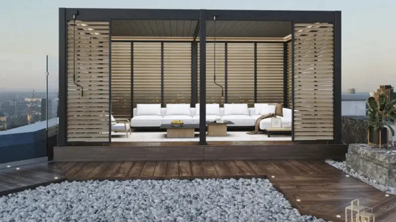 DIY Veranza Louvered roof pergola for sale in Ireland from The Outdoor Scene dublin