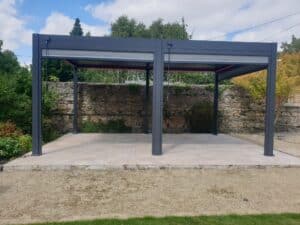 Pergola Ireland 5.3m x 3.6m with blinds installed in Dublin. Pergola for sale from The Outdoor Scene, Dublin, Ireland