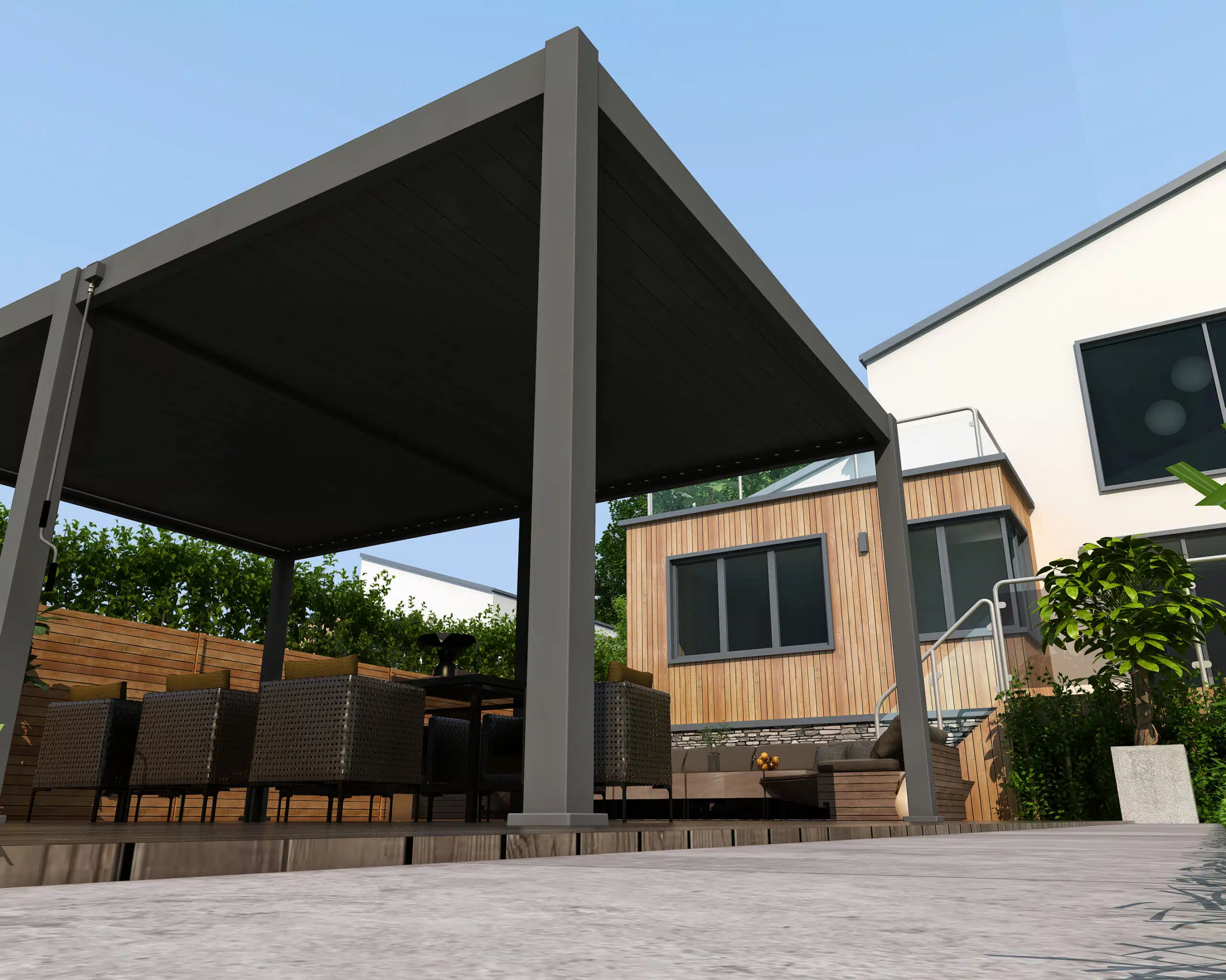 Veranza Freestanding DIY Pergola – 4m x 3.6m | Anthracite