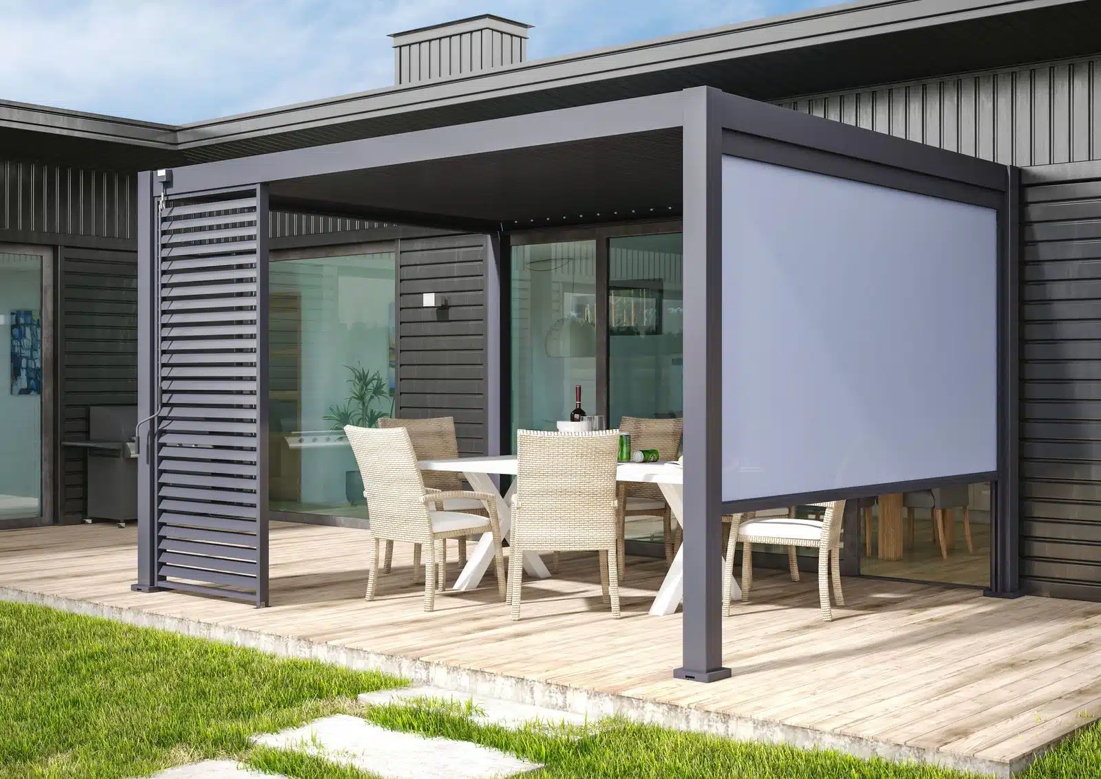 Veranza Freestanding DIY Pergola – 4m x 3.6m | Anthracite