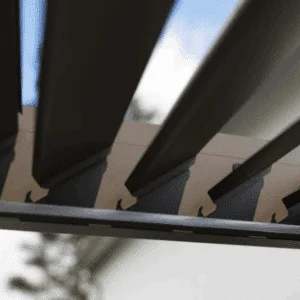 Veranza pergola basalt grey pergola bioclimatic louver blades open