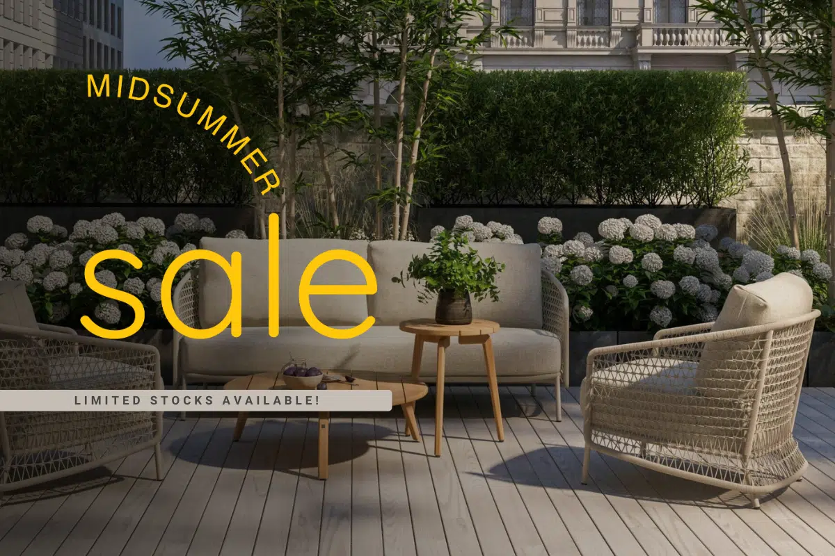 The Outdoor Scene summer July 2025 Outdoor Furniture sale, upto 50% off. Shop the bargain sale. Limited Stocks available