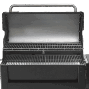 Buy Weber Searwood XL 600 Pellet BBQ open lid showing cooking grates
