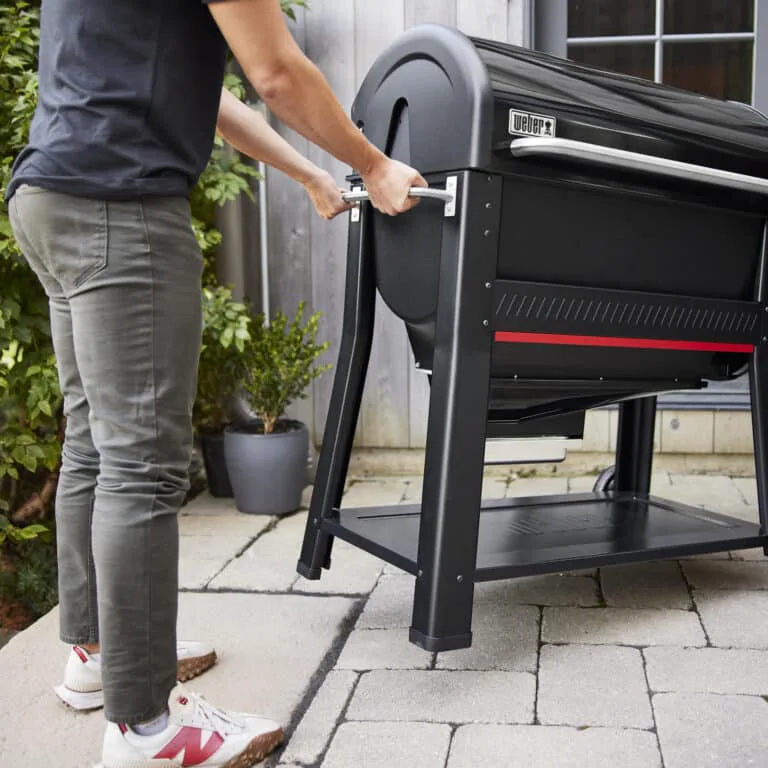 Buy Weber searwood XL 600 Pellet BBQ on two wheels from the outdoor scene Dublin