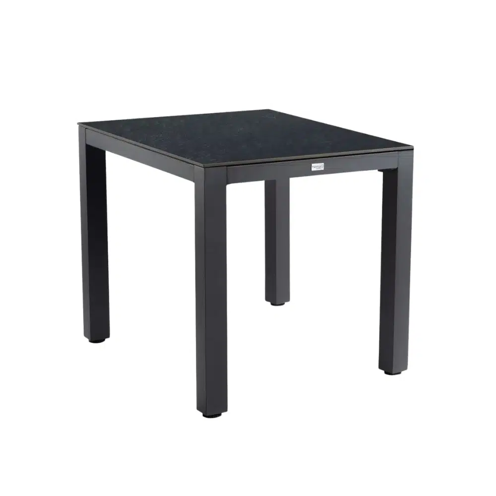 Buy 80cm Briga Square Bistro Table from The Outdoor Scene Ireland. Table is with Trespa Graphite table top and charcoal frame