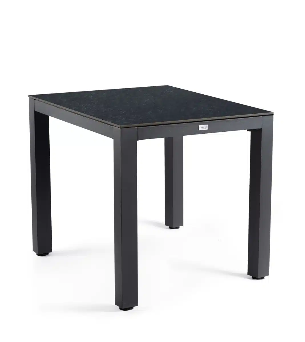 Buy 80cm Briga Square Bistro Table from The Outdoor Scene Ireland. Table is with Trespa Graphite table top and charcoal frame