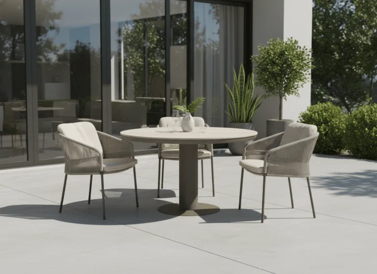 125cm Irin Brown 4 seater Dining Table with 4 Florence Chair in Latte for sale in Ireland
