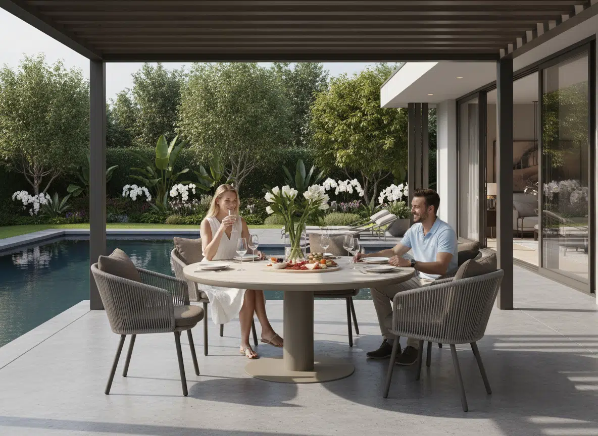 160cm Irin Brown seater Dining Table with 6 Harbour Chair in Taupe for sale in Ireland