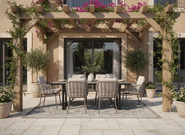 Albatros Taupe Extendable 6-8 seater outdoor Dining Set, with Puglia chair, for sale from the Outdoor Scene, Dublin 14, Ireland. Limited sets for sale