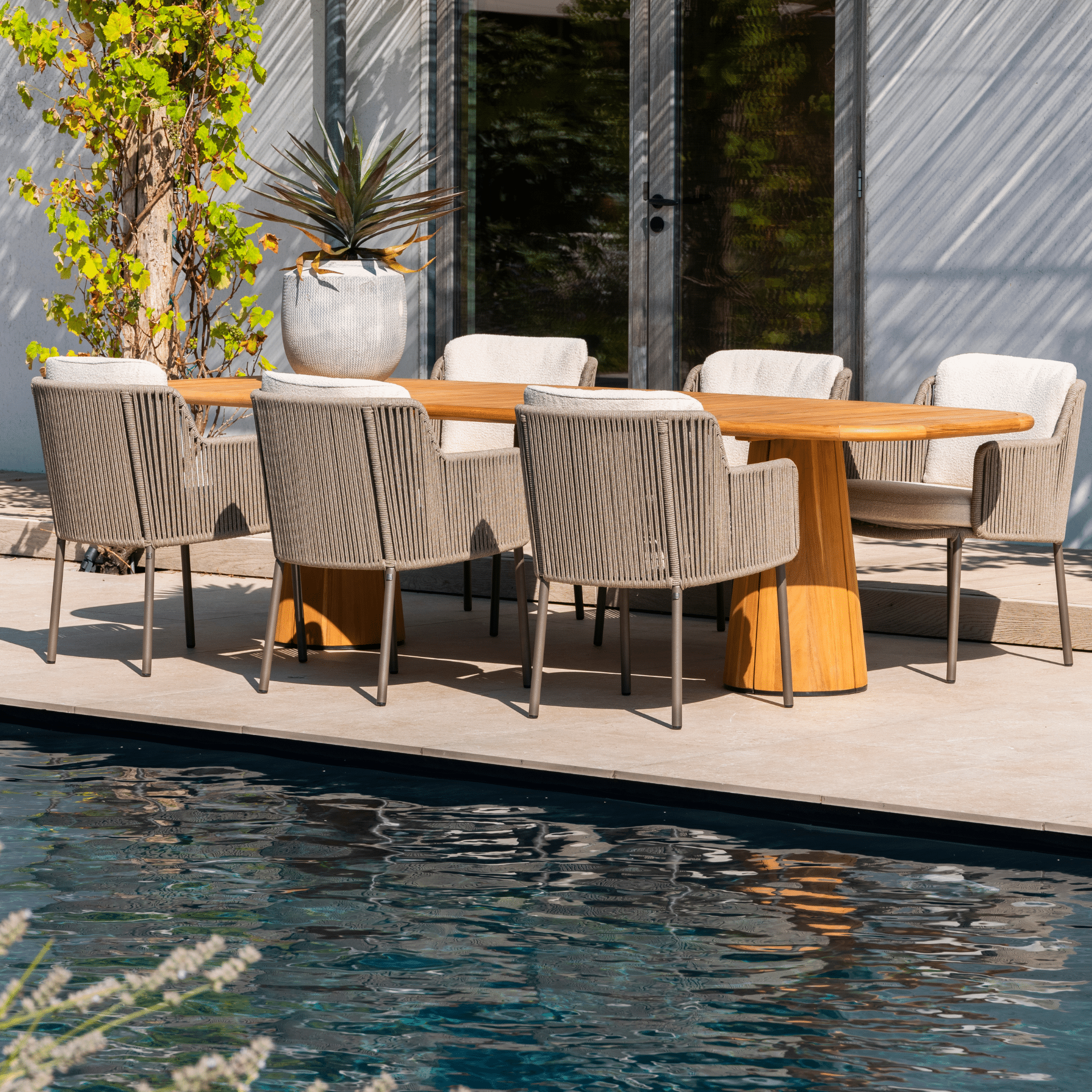 Bernini Premium Garden Dining Chair Terre with 2 Cushions