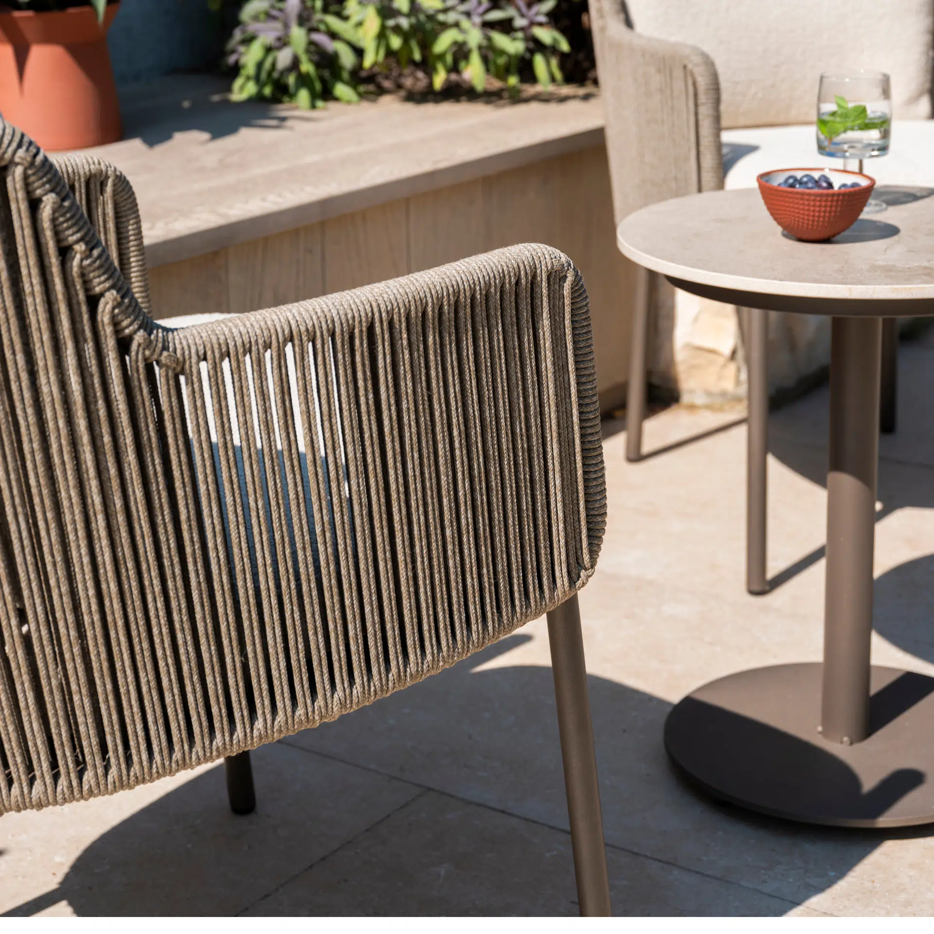 Bernini Premium Garden Dining Chair Terre with 2 Cushions