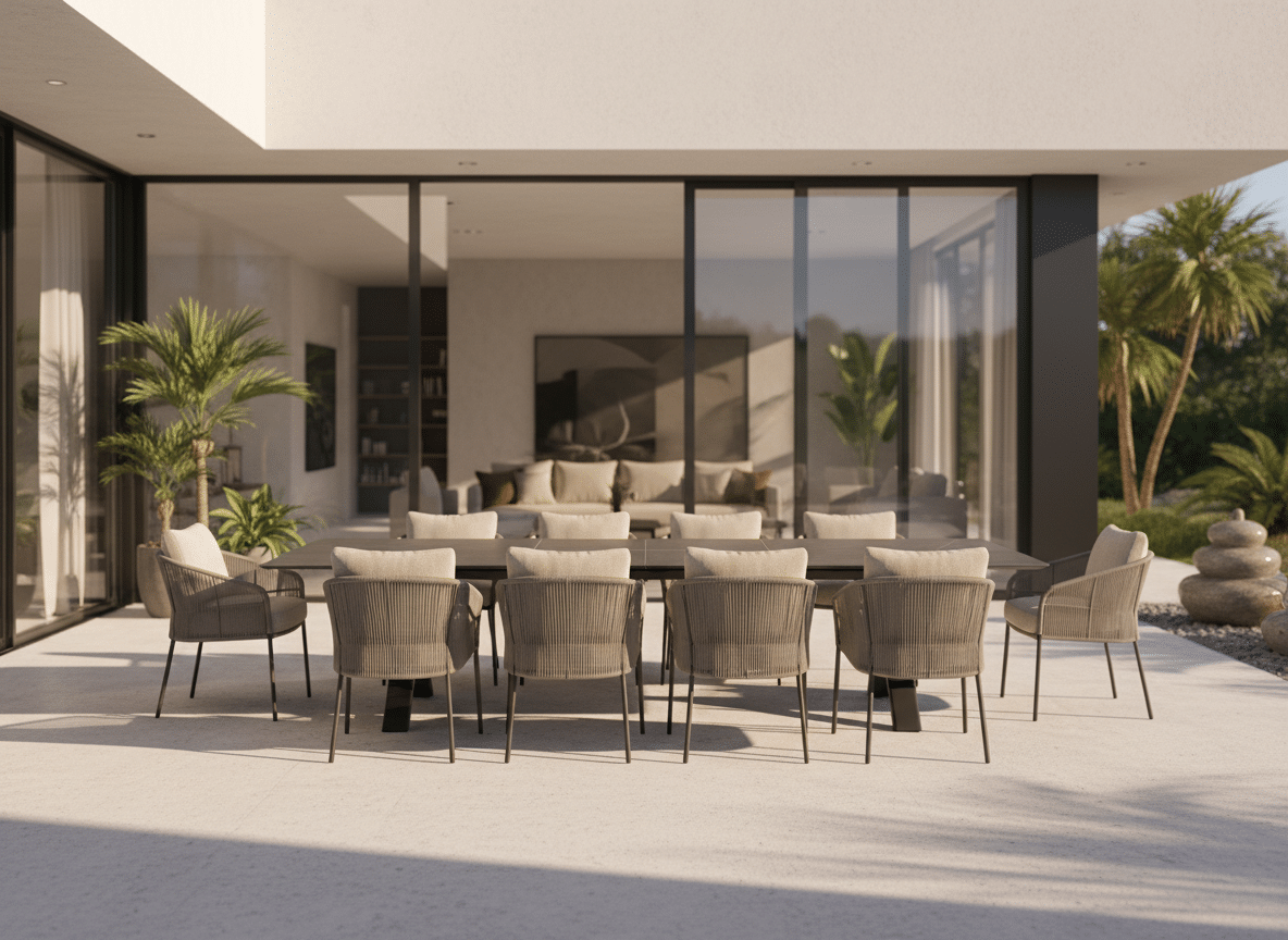 Albatros Taupe 8-10 Seater Large Garden Dining Set