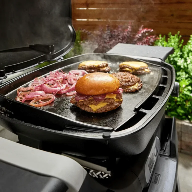 Weber griddle bbq accessory with food