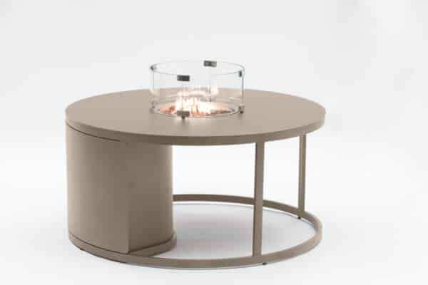 Fogo Round Garden Firepit – Bob Sand with glass surround